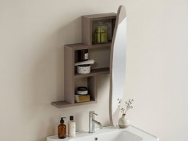 Hanah Home Cloud Storage Bathroom Wall Mirror - Moca claro